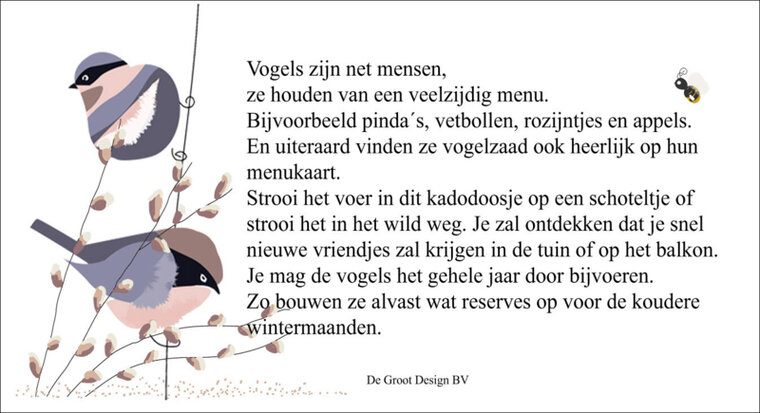 Beterschap - Vogelvoer in een doosje