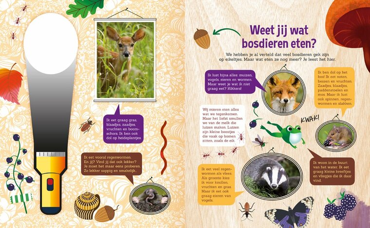 Kinderboek: Speuren in het bos