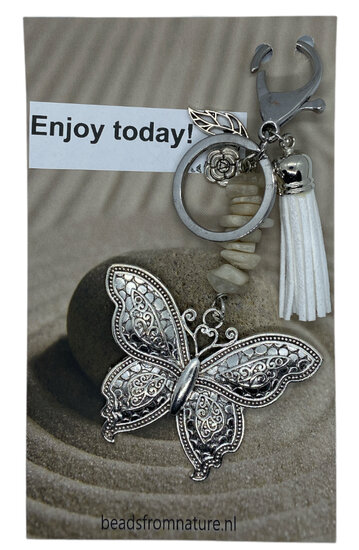 Enjoy today! Vlinder (wit) Enjoy today! Vlinder (wit)