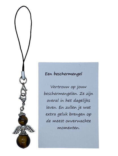 Beschermengel van natuursteen (Tijgeroog)