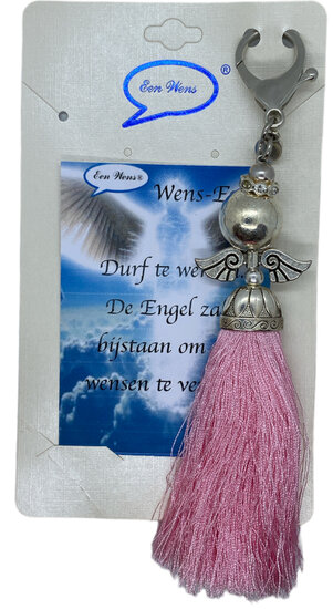 Wens engel met roze kwast Wens engel met roze kwast