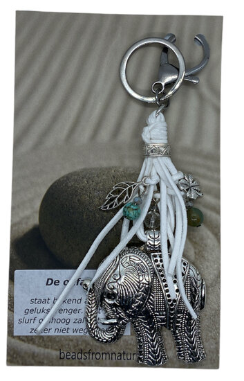 Olifant sleutel/tashanger wit Olifant sleutel/tashanger wit