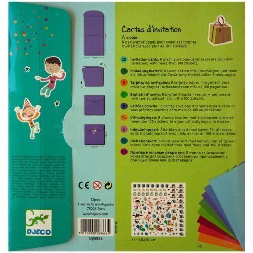 Zelf Uitnodigingen maken (jongens,djeco) Zelf Uitnodigingen maken (jongens,djeco)