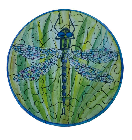 Art ronde puzzel Libelle Art ronde puzzel Libelle