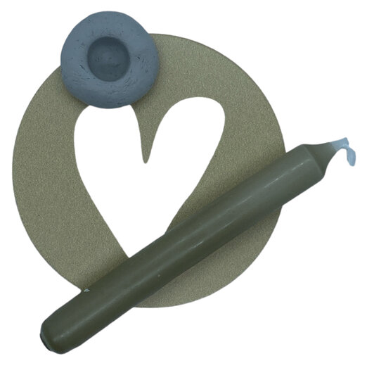 Mini cadeautje Hartje Mosterd geel