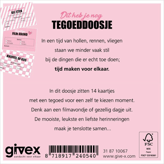 Tegoeddoosje voor moeder