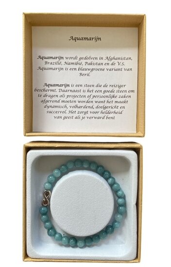 Dames armband Aquamarijn met Infinity kraal