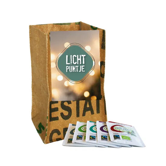Theelichtje met zakjes thee - Lichtpuntje