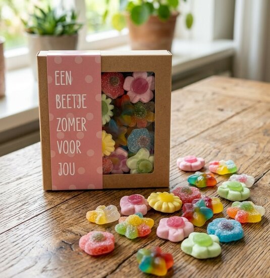 Snoepdoosje Een beetje zomer voor jou - Winegum bloemetjes