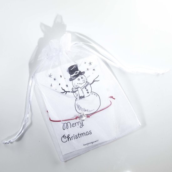 Kaartje met armband Merry Christmas